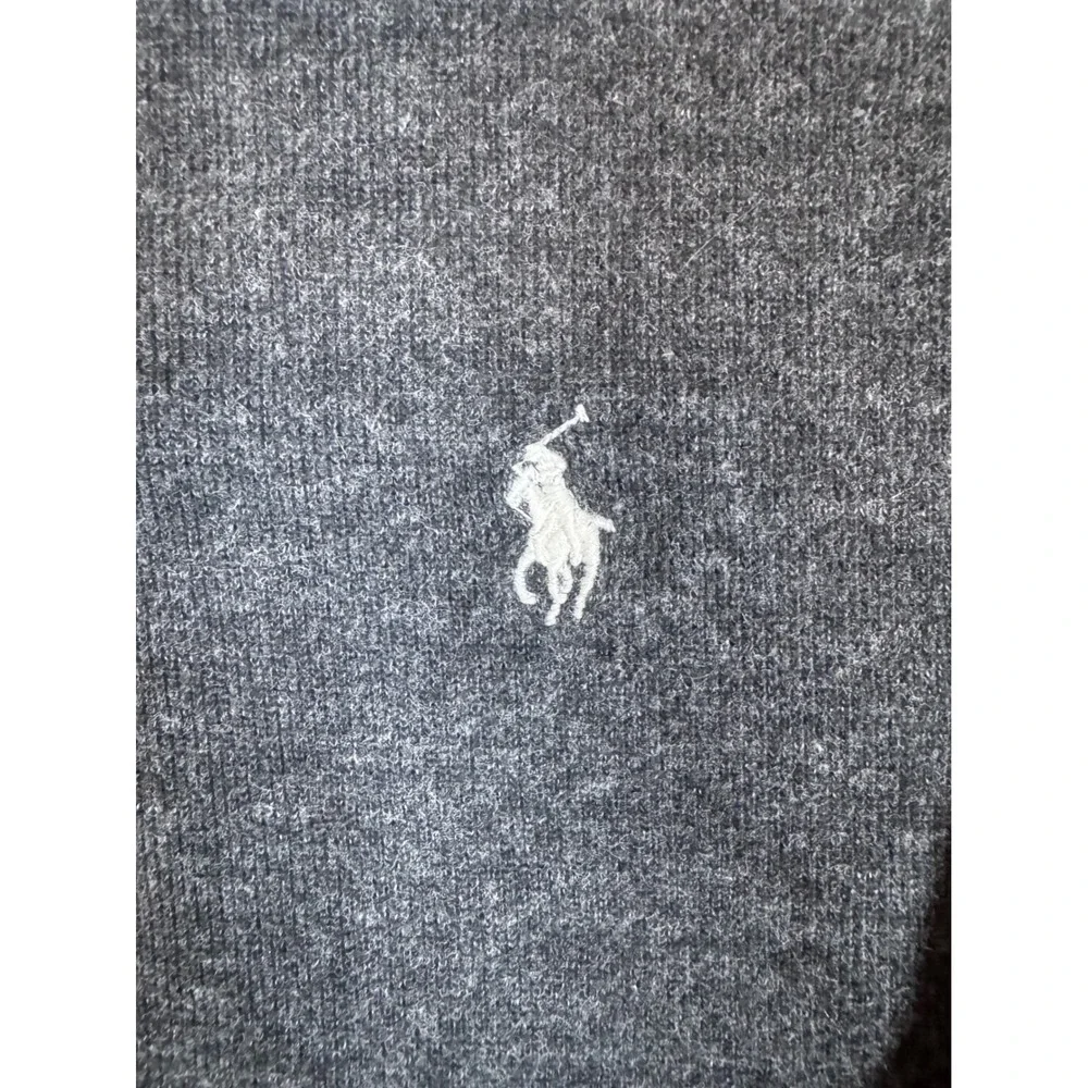 k184. Polo Ralph Lauren Mens XXL Charcoal  Heather Quarter Zip Cotton Pullover